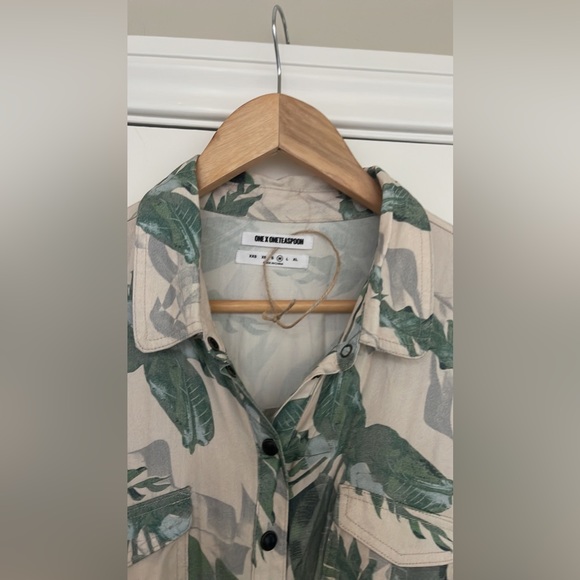 ONE TEASPOON Wasteland Wide Leg
Tropical Long Sleeve Jumpsuit Khaki M (NWOT) - Picture 7 of 14